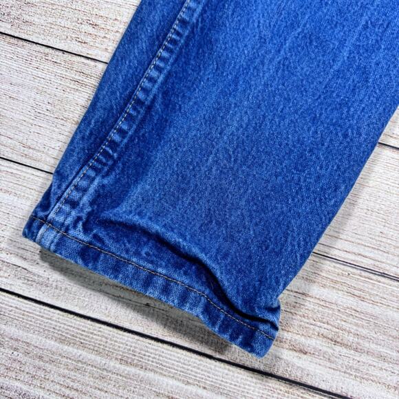 Wrangler Men's 30 Cowboy Cut Fit Denim Blue Jeans Hemmed to 28 1/2" - Picture 7 of 10